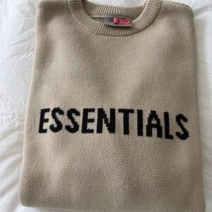 AUTHENTIC SSENSE X Essentials EXCLUSIVE Tan Crewneck Sweater for Men